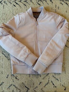 Lululemon Reversible insulated Bomber Jacket Powder Pink Taupe Size 6